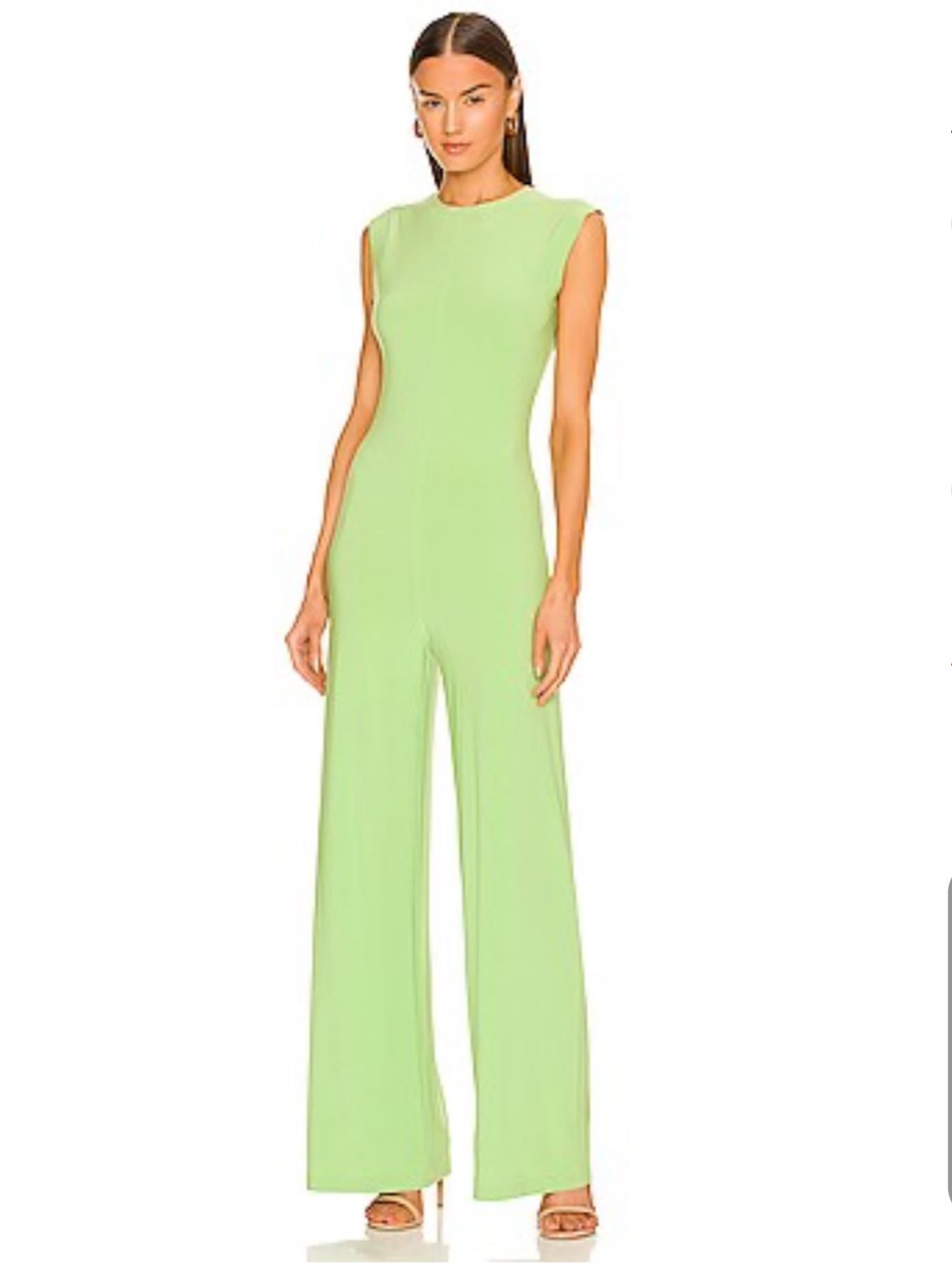 Norma Kamali Sleeveless Wide-Leg Jumpsuit in Gemini Green